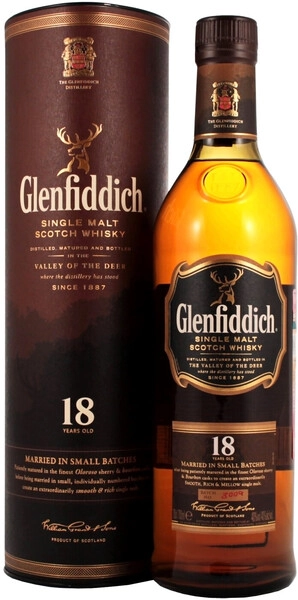 Виски «Glenfiddich» 18 Years Old, в тубе, 0.7 л — купить виски
