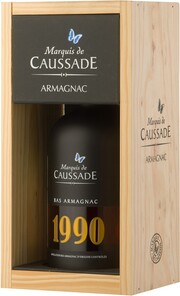 Marquis de Caussade Bas Armagnac AOC, 1990, wooden box, 0.7 L