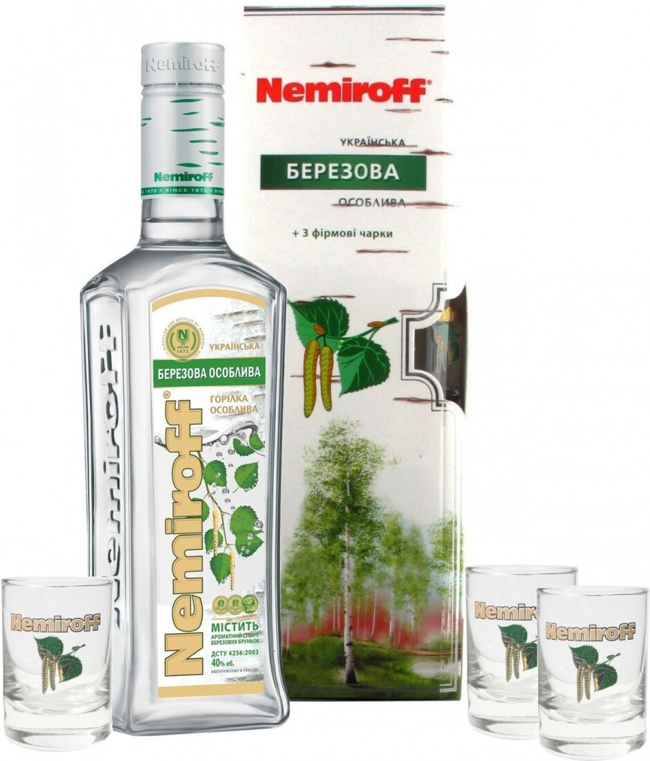 Винный набор Nemiroff, Birch, в подарочной упаковке with 3 glasses — купить  винный набор Немирофф, 