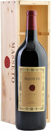 In the photo image Masseto, Toscana IGT, 1996, wooden box, 1.5 L
