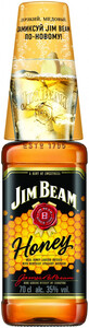 Jim Beam, Honey, with glass, 0.7