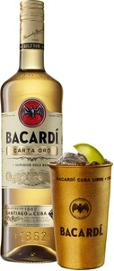 Bacardi Carta Oro, with metal cup, 0.7 л