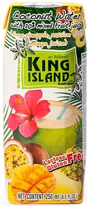 King Island Coconut Water with juice (pineapple, passion fruit, mango), 250 мл