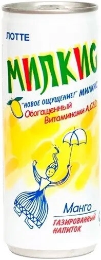 Вода Lotte, "Milkis" Mango, in can, 0.25 л — купить воду "Милкис" Манго ...