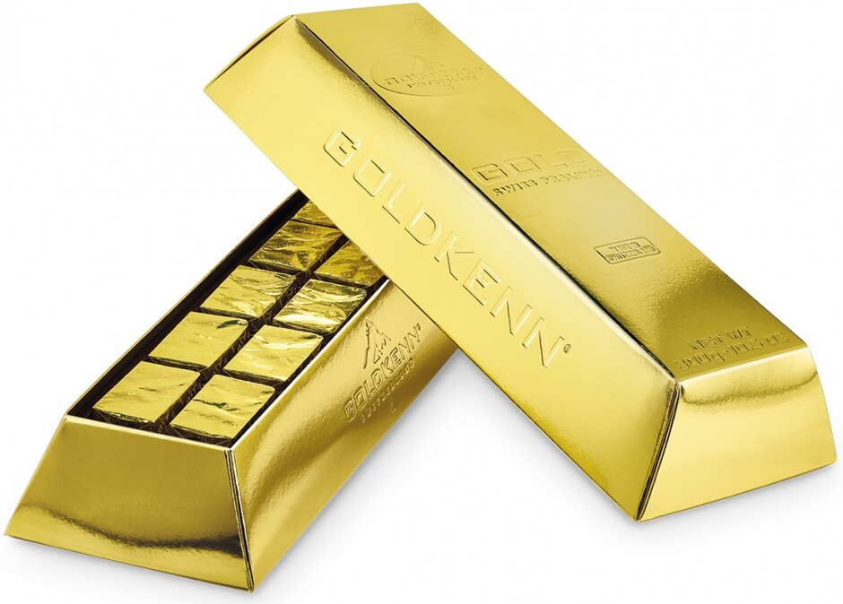 Gold bars from Swiss Goldkenn milk chocolate 300g
