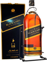На фото изображение Johnnie Walker, Black Label, with box swing, 3 L (Блэк Лейбл, в коробке с качелями в бутылках объемом 3 литра)
