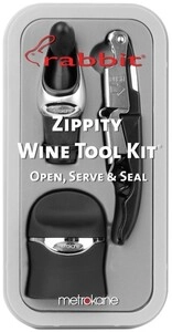 Metrokane, Rabbit Zippity Wine Tool Kit, Velvet Black