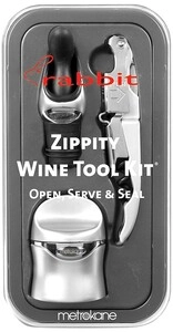 Metrokane, Rabbit Zippity Wine Tool Kit, Silver