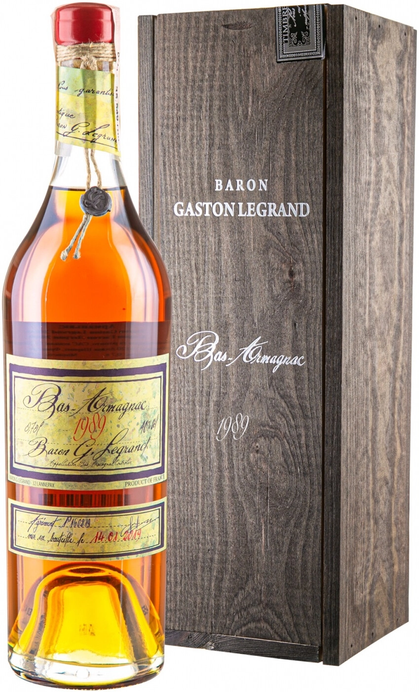 Арманьяк Baron G. Legrand 1989 Bas Armagnac, 0.7 л — купить арманьяк Барон  Г. Легран 1989 Ба Арманьяк в деревянной подарочной коробке, 700 мл – цена  13956 руб в Winestyle