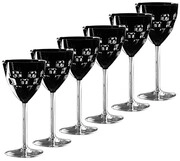 Ajka Crystal, Domino Wine Glass, Black, 180 ml