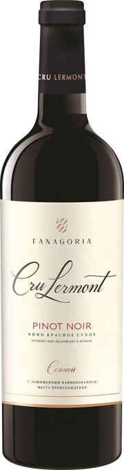 На фото изображение Крю Лермонт Пино Нуар, объемом 0.75 литра (Fanagoria, Cru Lermont Pinot Noir 0.75 L)