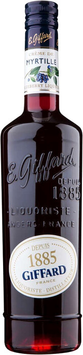 На фото изображение Giffard, Creme de Myrtille, 0.7 L (Жиффар, Крем де Миртий (черника) объемом 0.7 литра)
