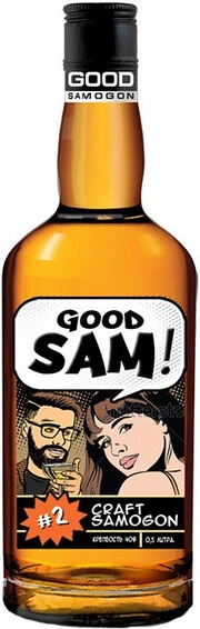 На фото изображение Good Sam! #2 Barley, 0.5 L (Гуд Сэм! #2 Ячмень, самогон объемом 0.5 литра)