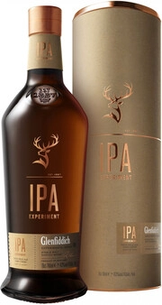 На фото изображение Glenfiddich, Experimental Series IPA, in tube, 0.7 L (Гленфиддик, Экспериментальная серия ИПА, в тубе в бутылках объемом 0.7 литра)