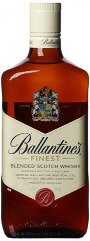 На фото изображение Ballantines Finest, 0.7 L (Баллантайнс Файнест в бутылках объемом 0.7 литра)