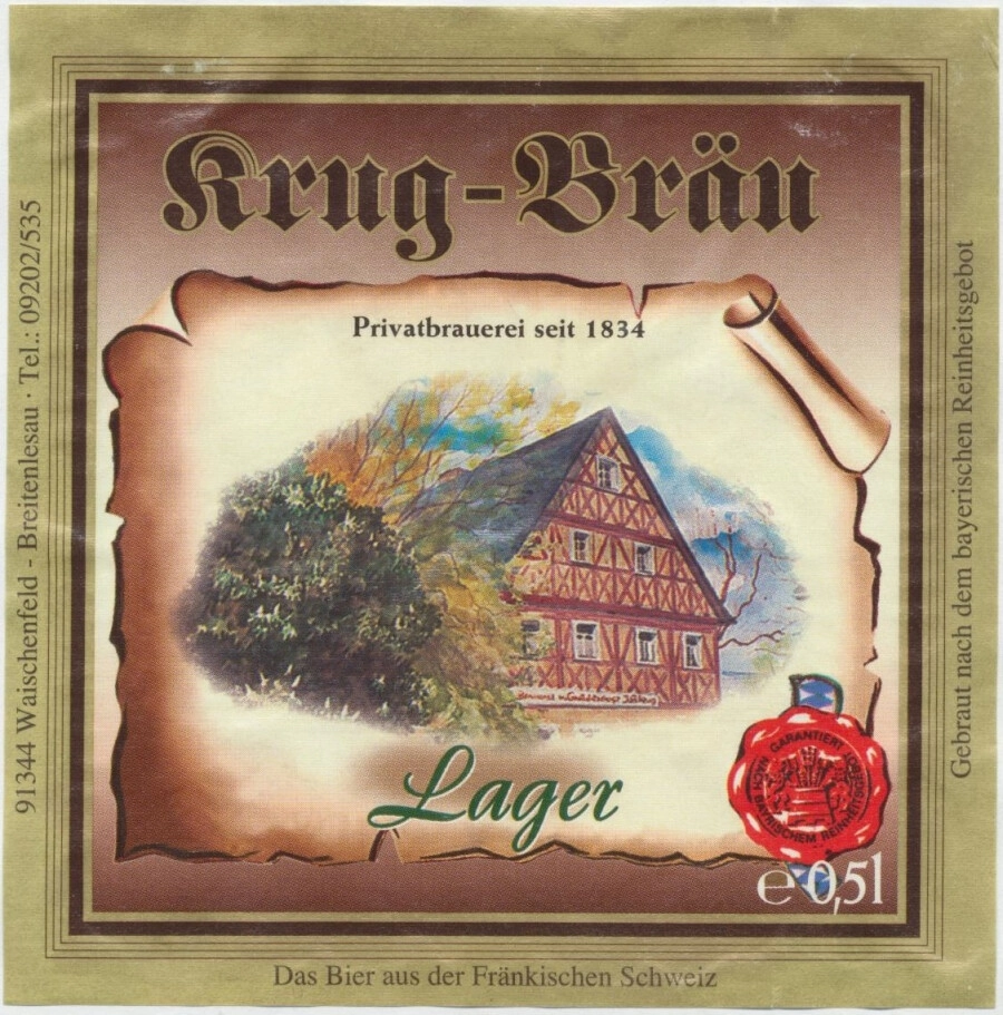 Пиво Krug-Brau, Lager, 0.5 л — купить пиво Круг-Брой, Лагер, 500 мл – цена  317 руб, отзывы в Winestyle