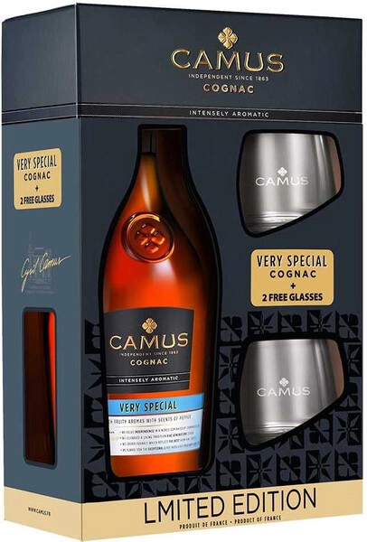 Винный набор Camus VS, в подарочной коробке with 2 glasses