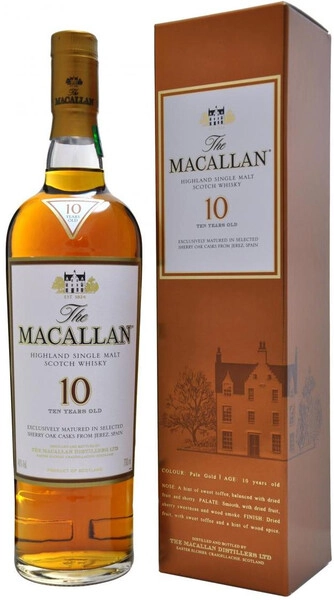 Виски Macallan 10 Years Old, в подарочной коробке, 0.7 л — купить