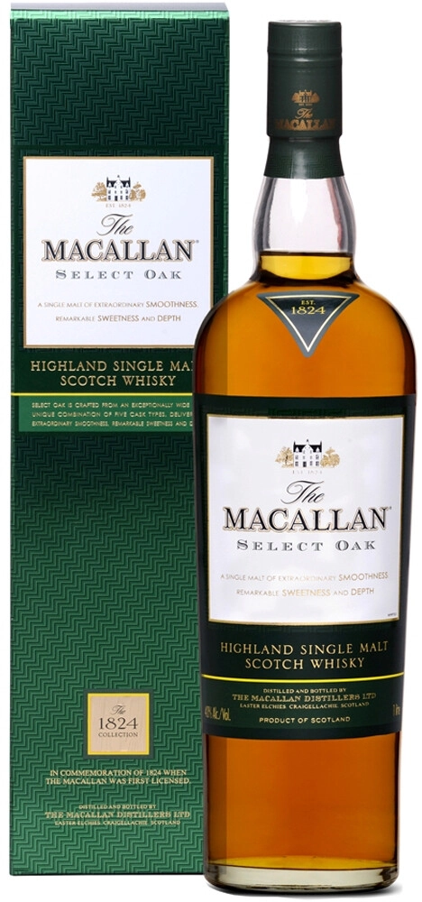 Whisky The Macallan 1824 Collection, Select Oak, gift box, 1000 ml