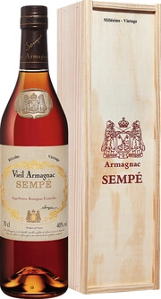 Суреттегі сурет Armagnac Sempe, Millesime, Armagnac AOC, 1992, wooden box, 0.7 L