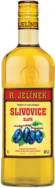 In the photo image R. Jelinek Slivovice zlata, 1 L