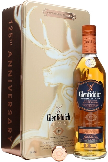 Whisky Glenfiddich, 125th Anniversary Edition, metal box, 750 ml