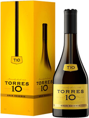Испанский бренди Torres 10 Gran Reserva, gift box, 0.7 л