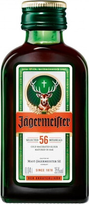 На фото изображение Jagermeister, 0.04 L (Егермейстер объемом 0.04 литра)