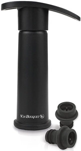 Vin Bouquet, Vacuum Pump Preserver & 2 Stoppers, Black