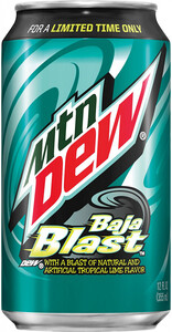 Mountain Dew Baja Blast (USA), in can, 355 ml