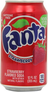 Fanta Strawberry (USA), in can, 355 ml