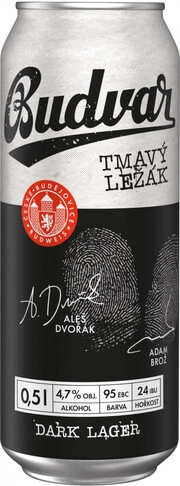 На фото изображение Budweiser Budvar Tmavy Lezak, in can, 0.5 L (Будвайзер Будвар Темное, в жестяной банке объемом 0.5 литра)