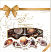 Ameri Belgian Chocolate Seashells, gift box with golden ribbon, 250 г