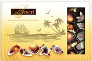 Ameri Belgian Chocolate Seashells, yellow gift box