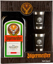 Jagermeister, gift box with 2 steel glasses, 0.7 L