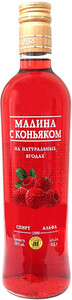 Ягодный ликер Шуйская Малина с коньяком, 0.5 л