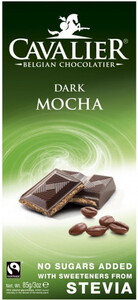 Cavalier Dark Mocha Chocolate with Stevia, 85 g