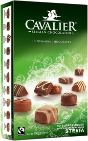 Шоколад Cavalier 10 Premium Chocolates with Stevia, 100 г