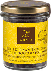 Ta Milano, Filetti di Limone Candito Ricoperti di Cioccolato Fondente, 120 g