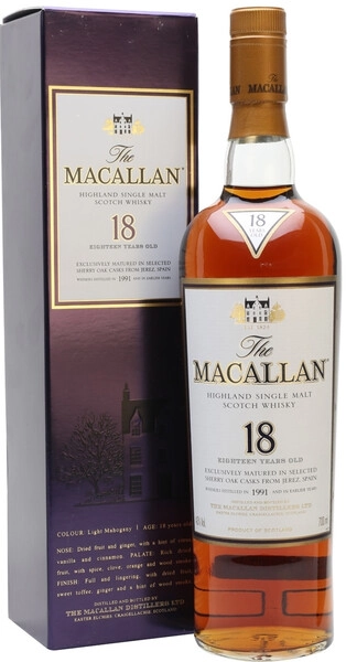 Виски «Macallan» 1991, 18 Years Old, в подарочной коробке, 0.7 л