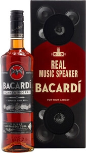 Bacardi Carta Negra, gift box with loudspeakers, 0.7 L
